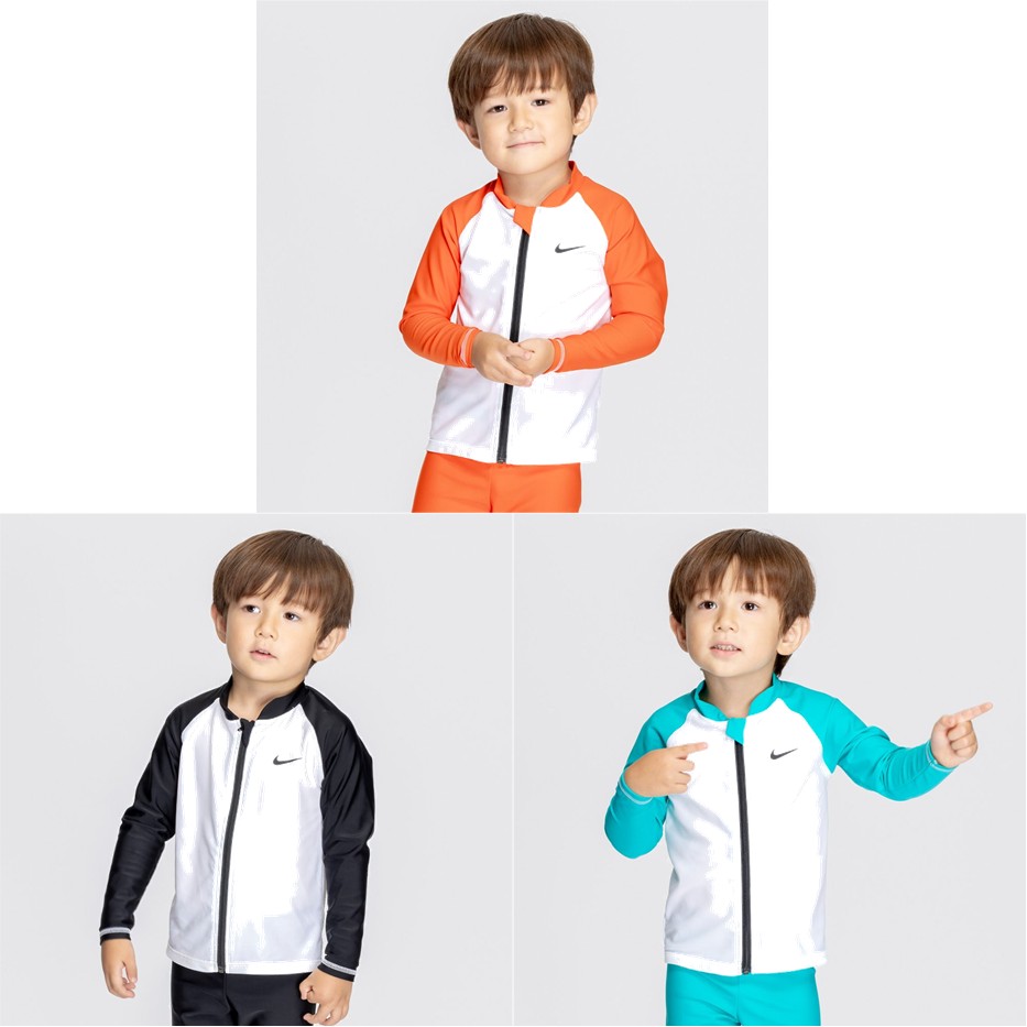 ナイキ NIKE 水泳水着 ジュニア   ＳＳ２５　トドラー　ボーイズ　ジップ付ラッシュガード 1991115