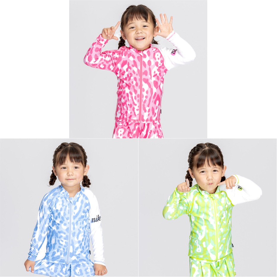 ナイキ NIKE 水泳水着 ジュニア   ＳＳ２５　トドラーガールズ　ＬＳ　Ｆ／Ｚ　ＵＶ　ラッシュガード 1991118