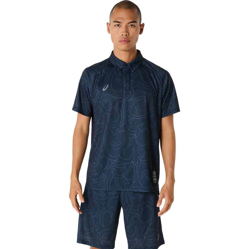 アシックス asics マルチSPウェア ユニセックス   ドライグラフィックボタンダウンポロシャツ 2031E992-400 2025SS