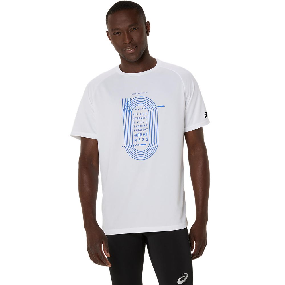 アシックス asics 陸上ウェア メンズ   トラックプラクティスグラフィック半袖シャツ 2091A749-100 2025SS