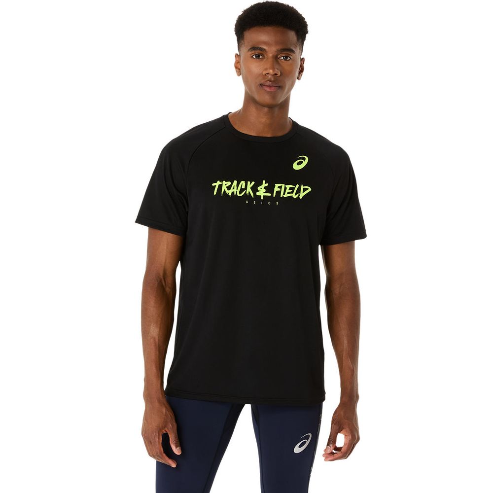 アシックス asics 陸上ウェア メンズ   トラックイベントグラフィック半袖シャツ 2091A750-001 2025SS