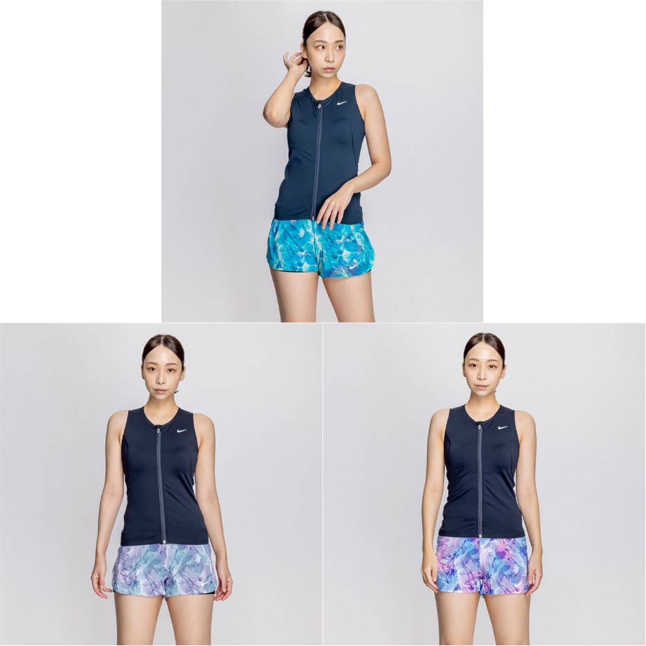 ナイキ NIKE 水泳水着 レディース   ＳＰ２５　ジップ付袖なし総柄セパレーツ 2993128
