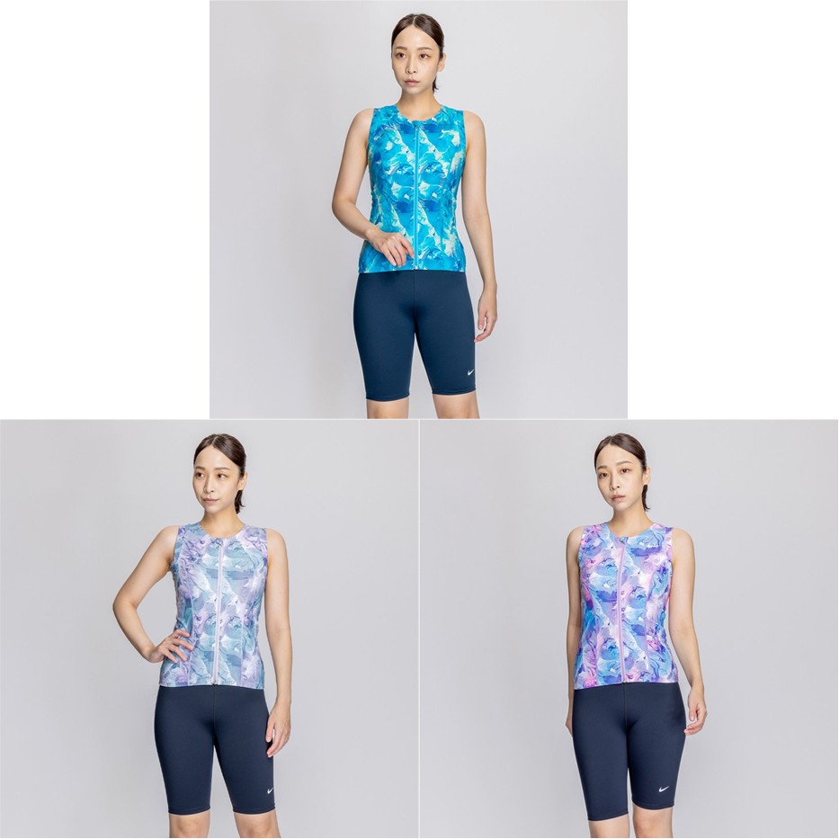 ナイキ NIKE 水泳水着 レディース   ＳＰ２５　総柄ジップ付袖なしセパレーツ 2993130
