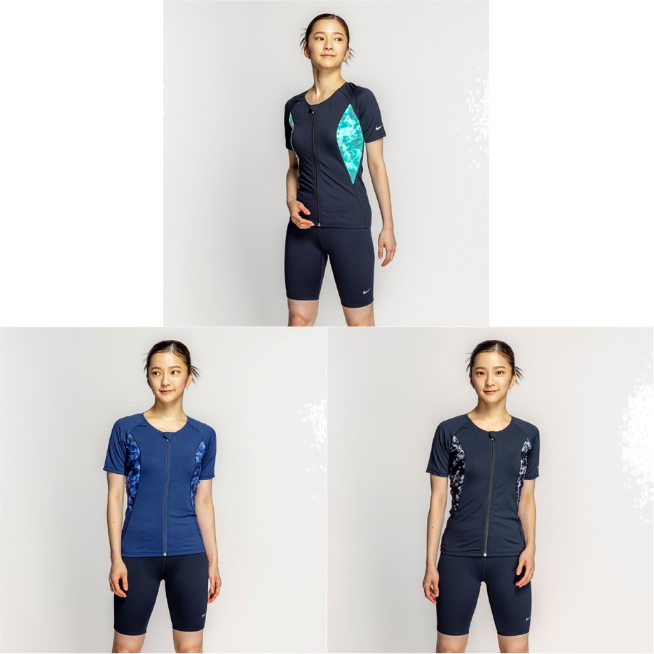 ナイキ NIKE 水泳水着 レディース   ＦＡ２５ジップ付き半袖セパレーツ 2993145
