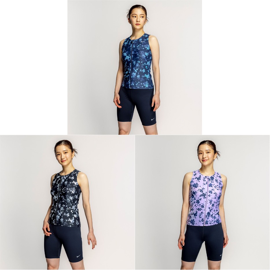 ナイキ NIKE 水泳水着 レディース   ＦＡ２５　総柄ジップ付袖なしセパレーツ 2993148