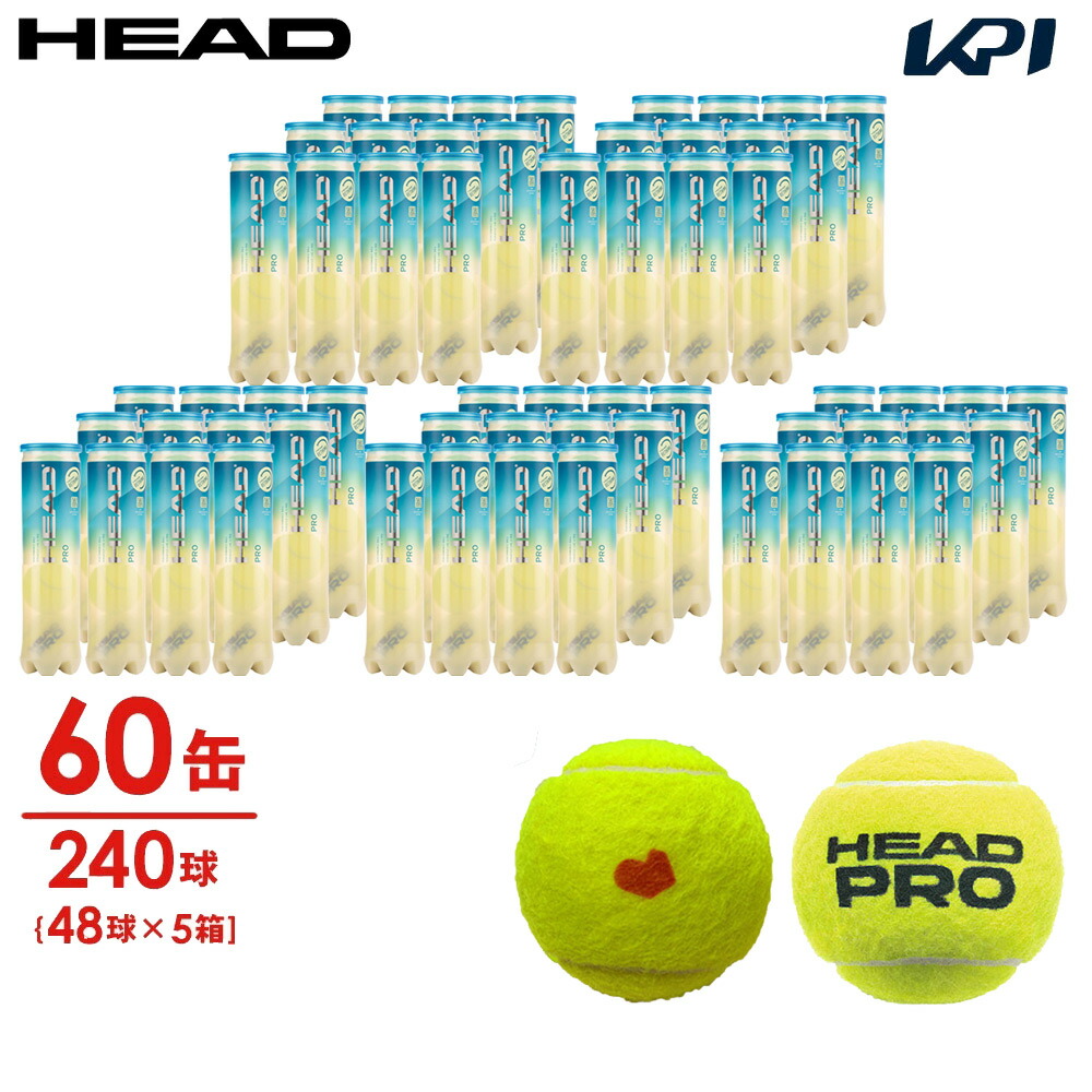 ヘッド HEAD テニスボール  「KPIオリジナルモデル」HEAD PRO（ヘッドプロ）4球入り5箱(60缶/240球） 577124