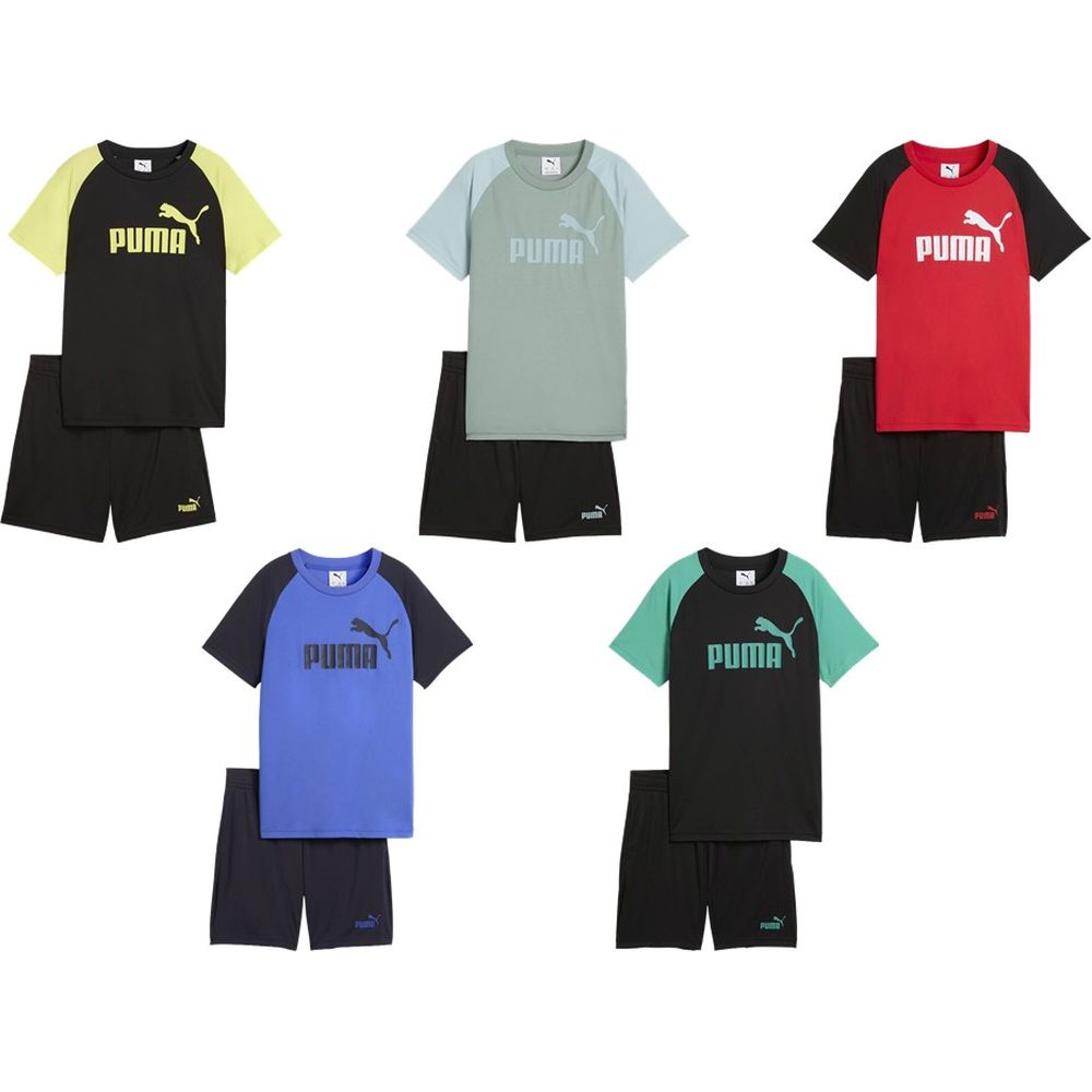 プーマ PUMA マルチSPウェア ジュニア   ESS NO.1 ロゴ ポリ Tシャツ AND ショーツ セット B 687868 2026