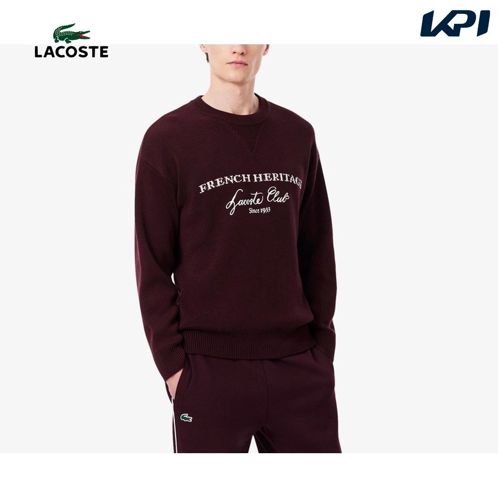 ラコステ LACOSTE テニスウェア メンズ   テニスヘリテージ グラフィッククルーネックセーター AH6931-10-3KE 2026FW 9月上旬発売予定※予約