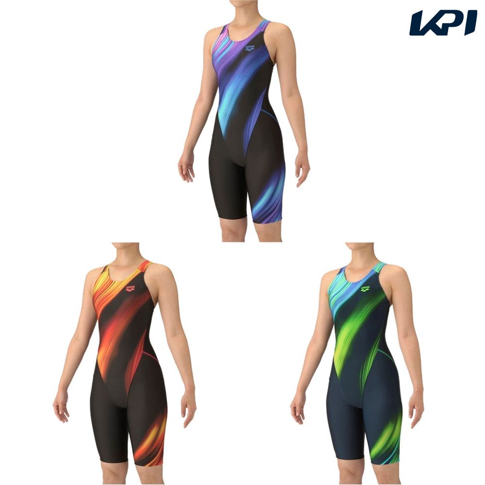 アリーナ ARENA 水泳水着 レディース   フィットネスワンピーススパッツ（オープンバック・ハーフレッグ・ぴったりパッド） AS5FWF07L