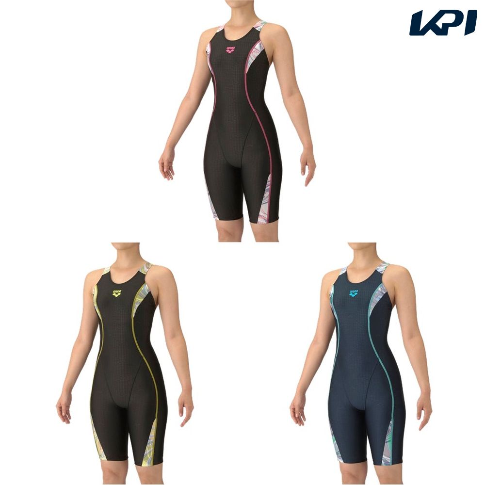 アリーナ ARENA 水泳水着 レディース   フィットネスワンピーススパッツ（オープンバック・ハーフレッグ・ぴったりパッド） AS5FWF08L