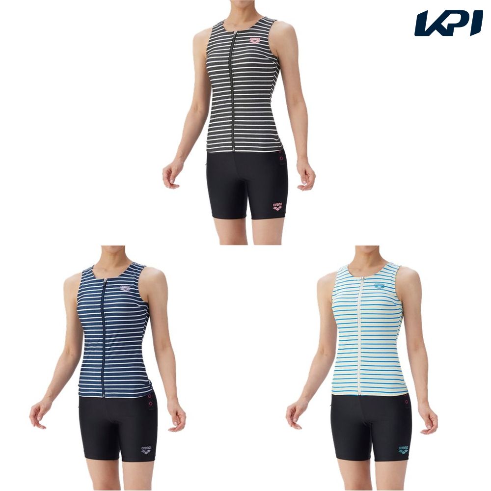 アリーナ ARENA 水泳水着 レディース   フィットネスセパレーツ（カバーバック・ミドルレッグ・差し込みパッド） AS5FWF49L