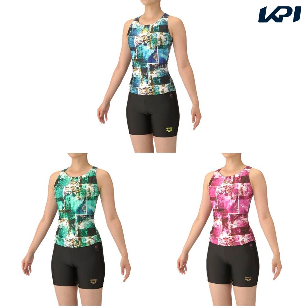 アリーナ ARENA 水泳水着 レディース   フィットネスセパレーツ（Ｙバック・ミドルレッグ・差し込みパッド） AS5FWF51L