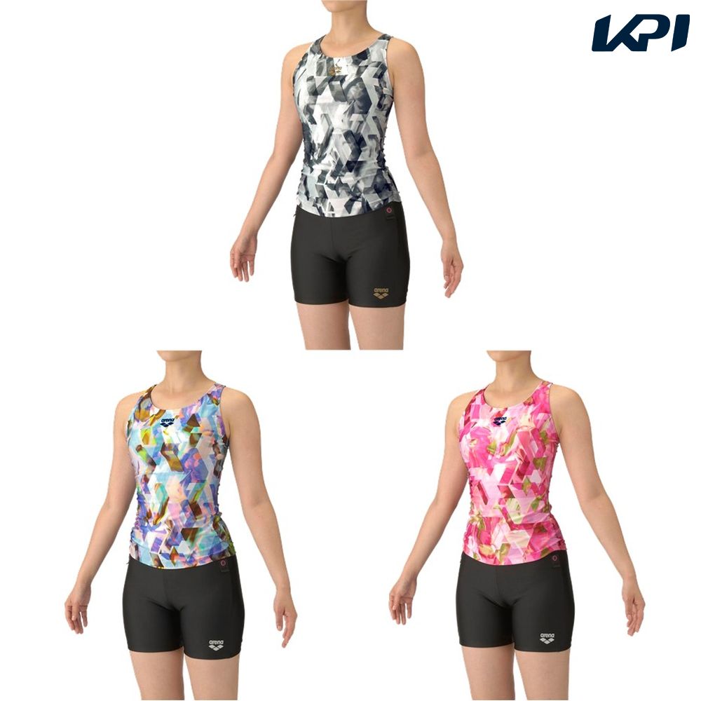 アリーナ ARENA 水泳水着 レディース   フィットネスセパレーツ（Ｙバック・ミドルレッグ・差し込みパッド） AS5FWF56L