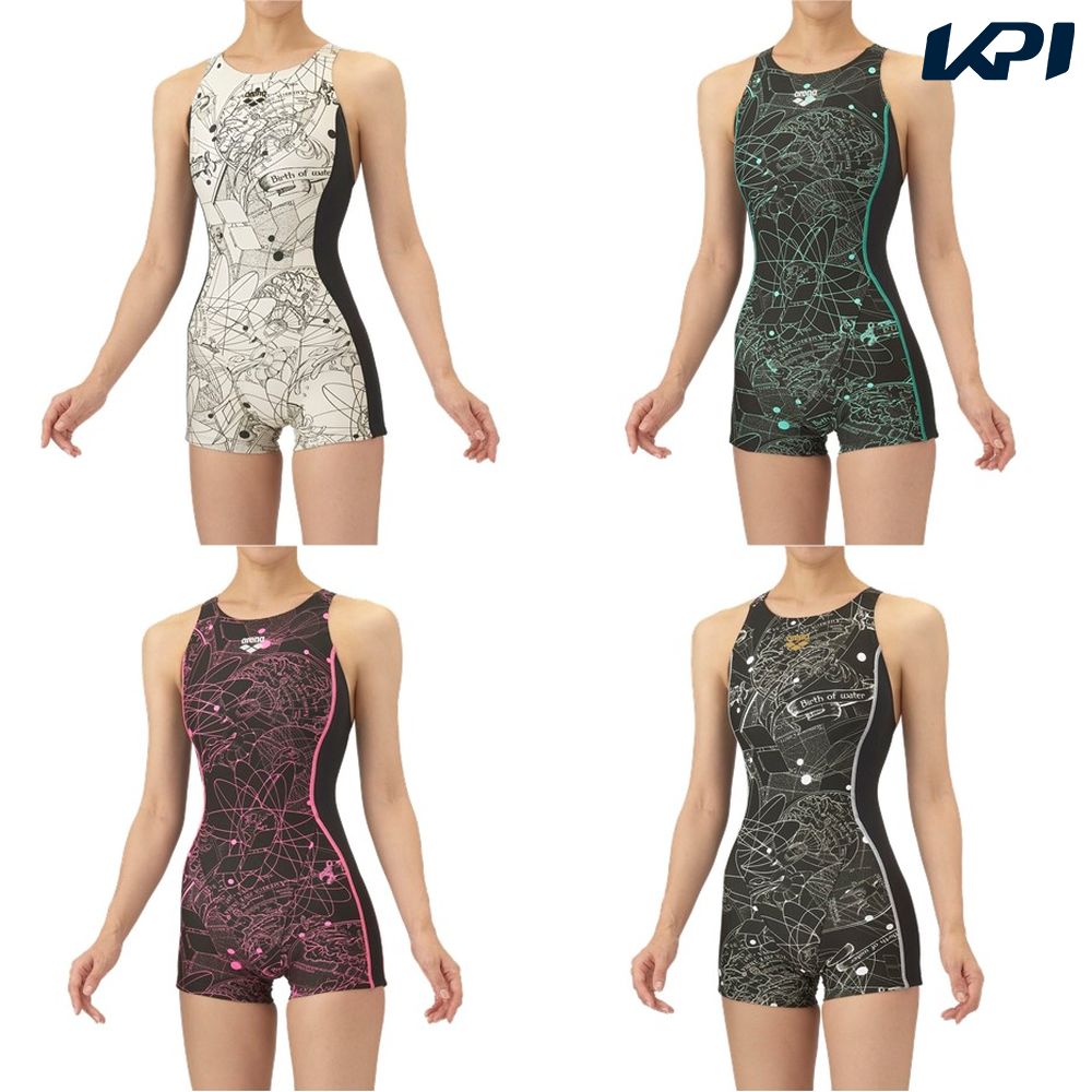 アリーナ ARENA 水泳水着 レディース   トレーニングワンピーススパッツ（オープンバック・ミドルレッグ） AS5FWM10L