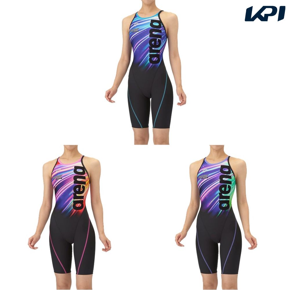 アリーナ ARENA 水泳水着 レディース   トレーニングワンピーススパッツ（オープンバック・ハーフレッグ） AS5FWM27L