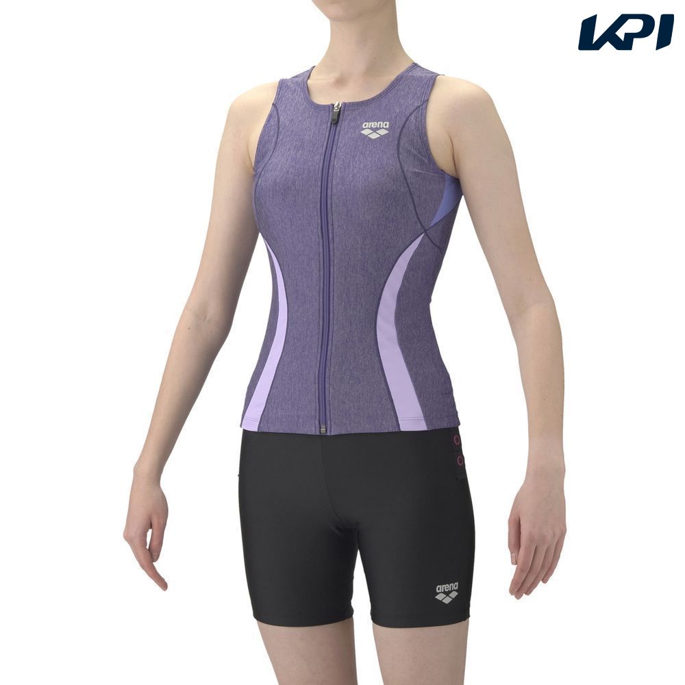 アリーナ ARENA 水泳水着 レディース   フィットネスセパレート（カバーバック・ミドルレッグ・差し込みパッド） AS5SWF42L-PPBK