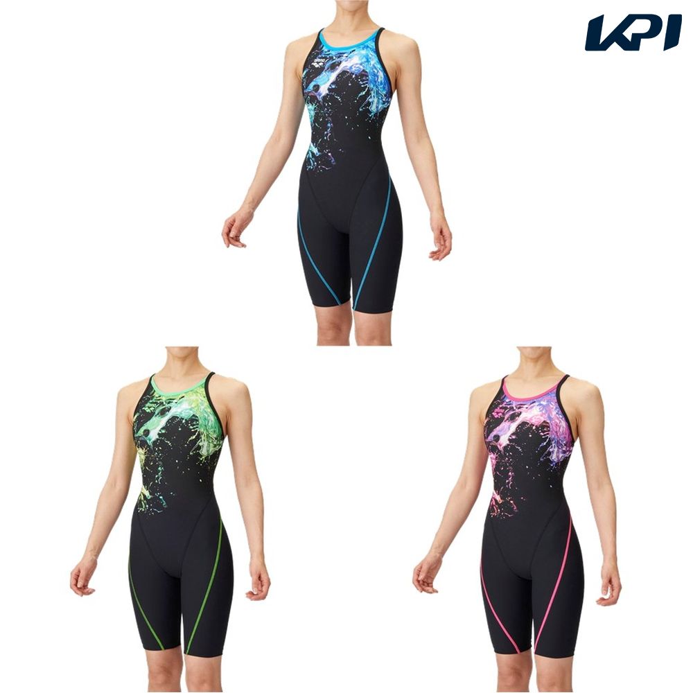 アリーナ ARENA 水泳水着 レディース   トレーニングワンピーススパッツ（オープンバック・ハーフレッグ） AS5SWM24L