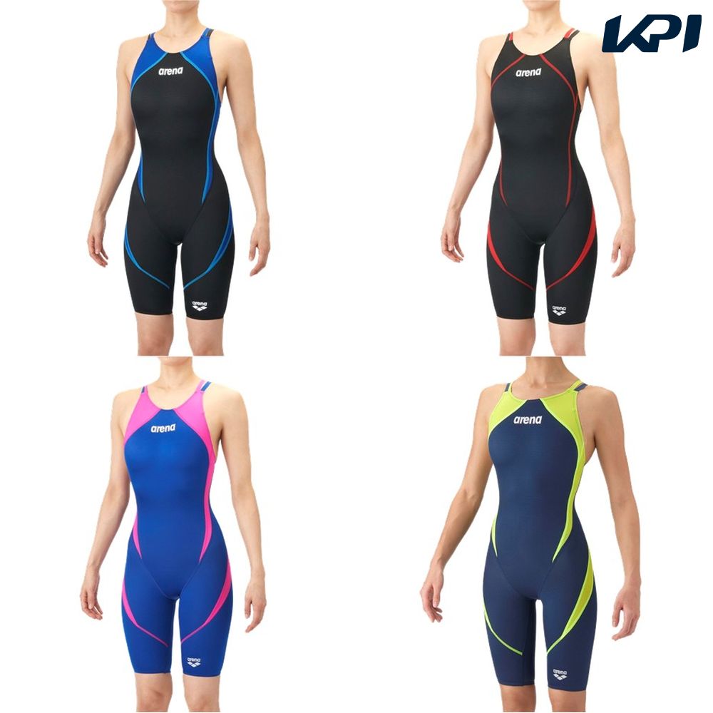 アリーナ ARENA 水泳水着 レディース   レーシングワンピーススパッツ（オープンバック・ハーフレッグ） AS6SRC25L