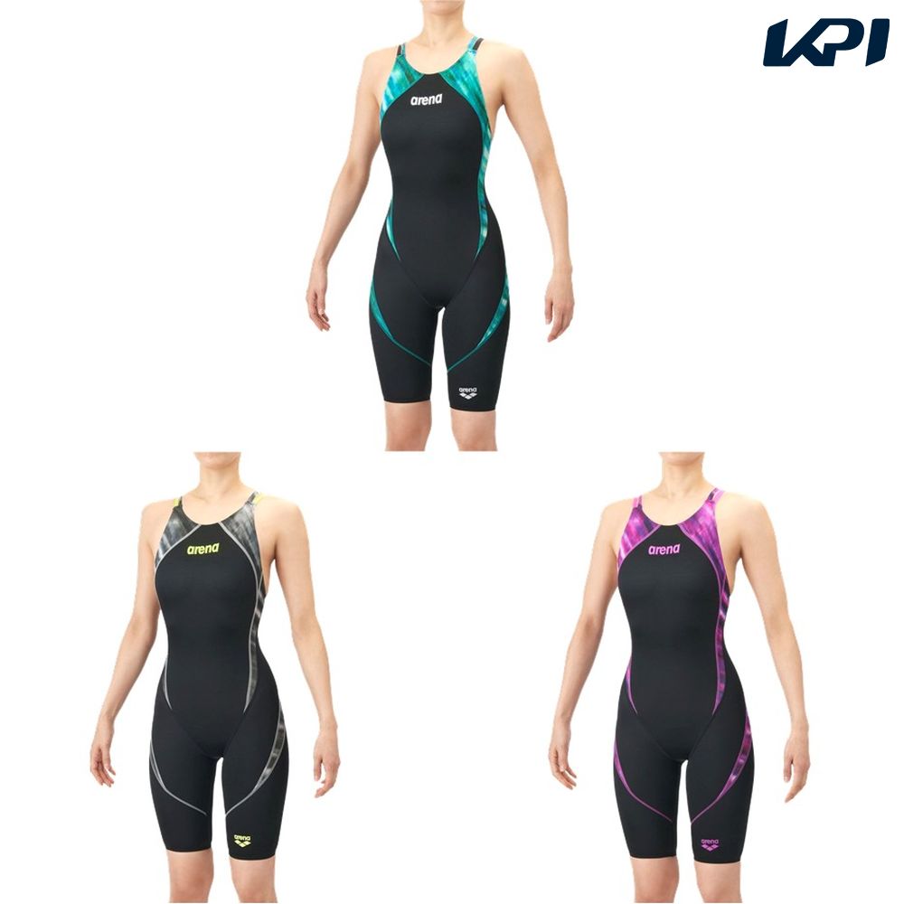 アリーナ ARENA 水泳水着 レディース   レーシングワンピーススパッツ（オープンバック・ハーフレッグ） AS6SRC44L