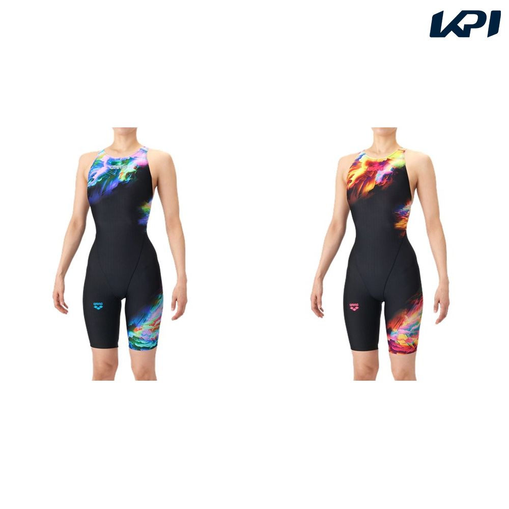 アリーナ ARENA 水泳水着 レディース   レーシングワンピーススパッツ（オープンバック・ハーフレッグ） AS6SRC70L