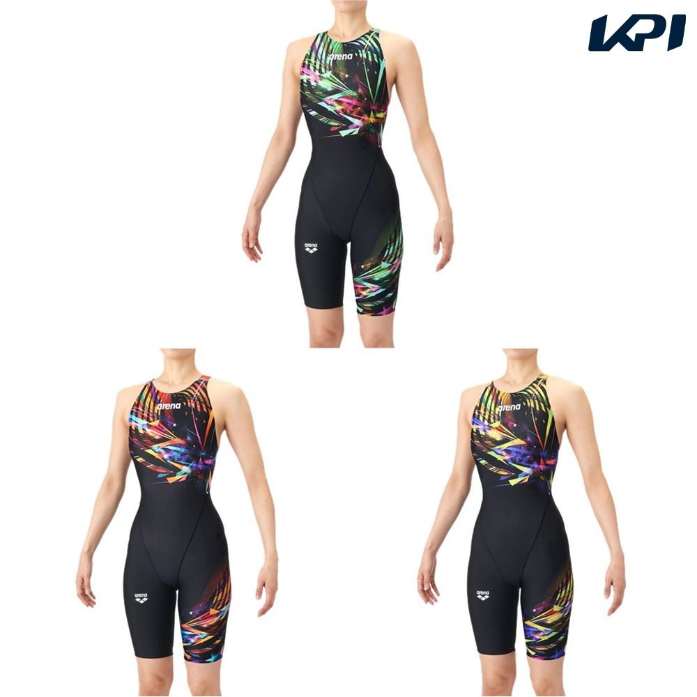 アリーナ ARENA 水泳水着 レディース   レーシングワンピーススパッツ（オープンバック・ハーフレッグ） AS6SRC74L