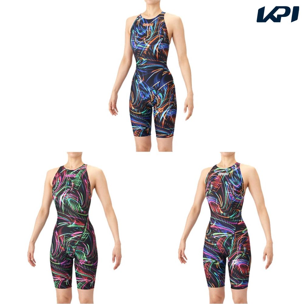 アリーナ ARENA 水泳水着 レディース   レーシングワンピーススパッツ（オープンバック・ハーフレッグ） AS6SRC76L