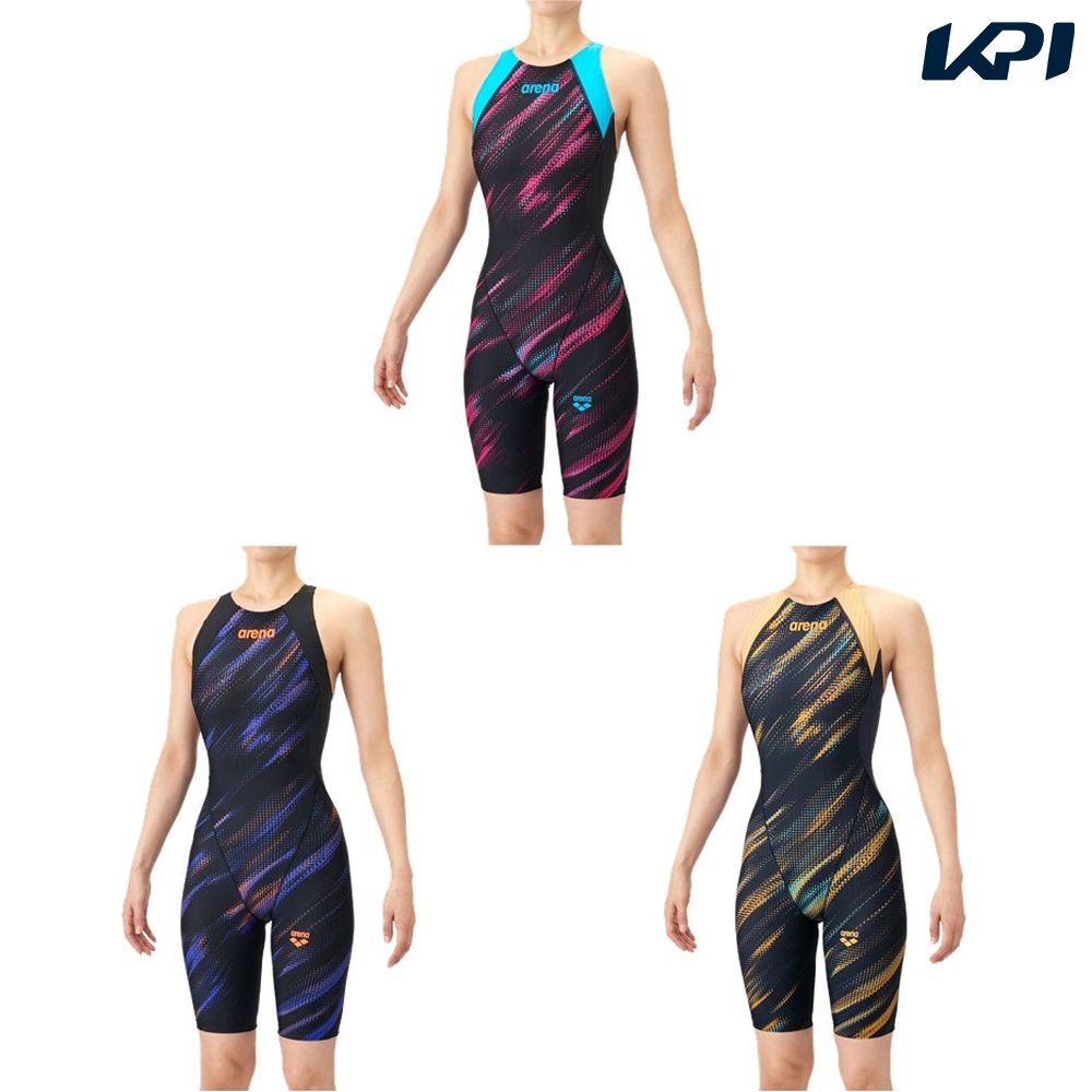アリーナ ARENA 水泳水着 レディース   レーシングワンピーススパッツ（オープンバック・ハーフレッグ） AS6SRC78L