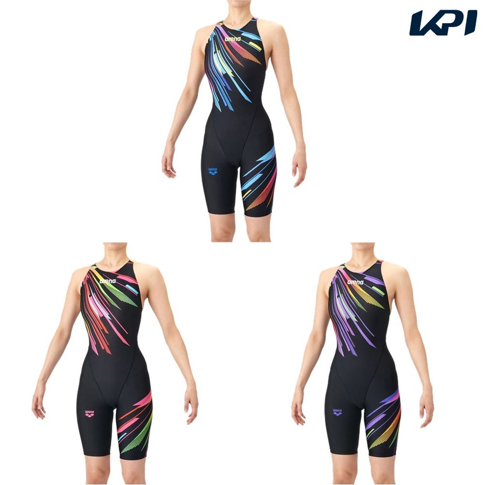 アリーナ ARENA 水泳水着 レディース   レーシングワンピーススパッツ（オープンバック・ハーフレッグ） AS6SRC80L