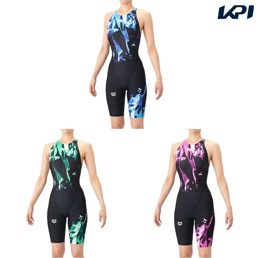 アリーナ ARENA 水泳水着 レディース   レーシングワンピーススパッツ（オープンバック・ハーフレッグ） AS6SRC81L