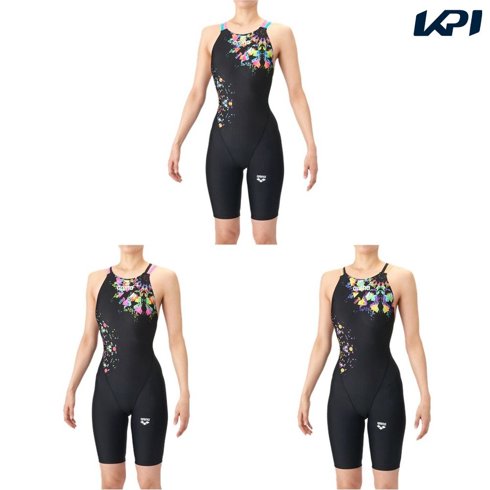 アリーナ ARENA 水泳水着 レディース   レーシングワンピーススパッツ（オープンバック・ハーフレッグ） AS6SRC82L