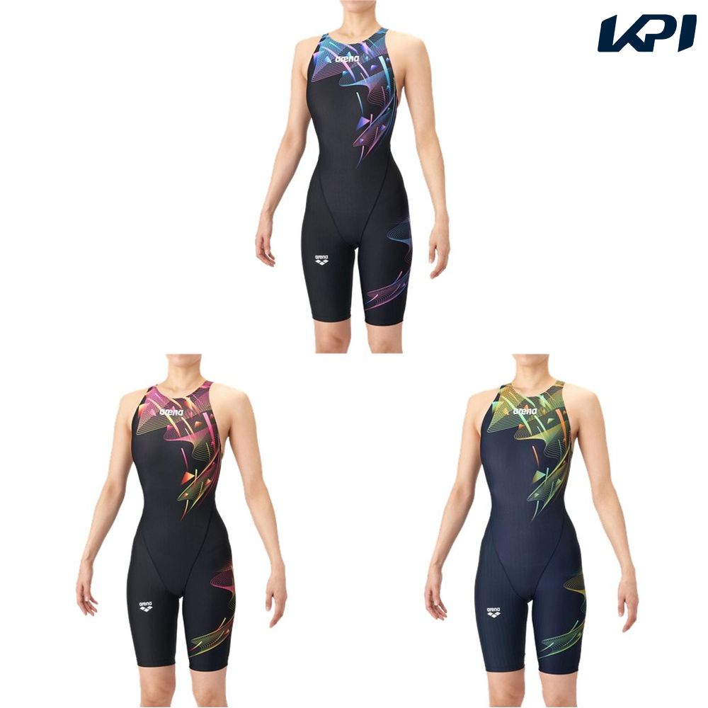 アリーナ ARENA 水泳水着 レディース   レーシングワンピーススパッツ（オープンバック・ハーフレッグ） AS6SRC83L