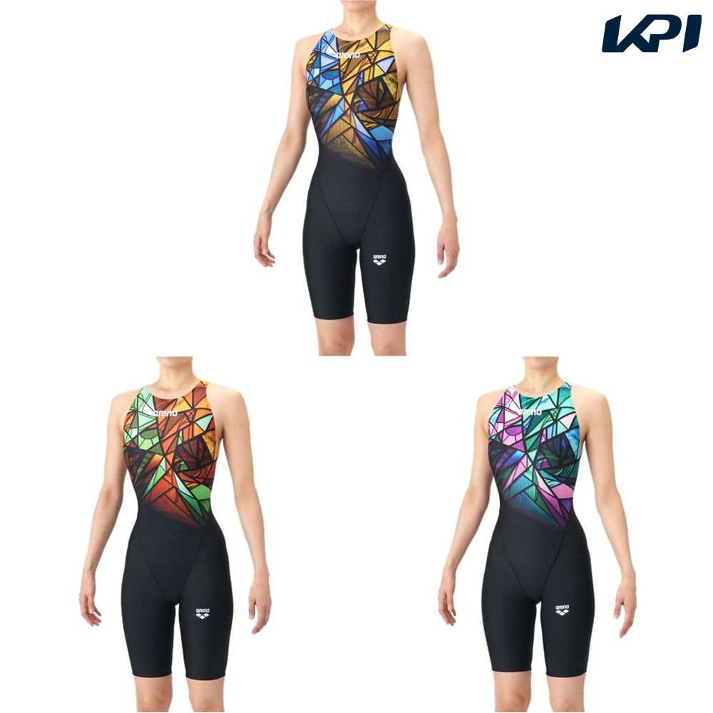 アリーナ ARENA 水泳水着 レディース   レーシングワンピーススパッツ（オープンバック・ハーフレッグ） AS6SRC86L