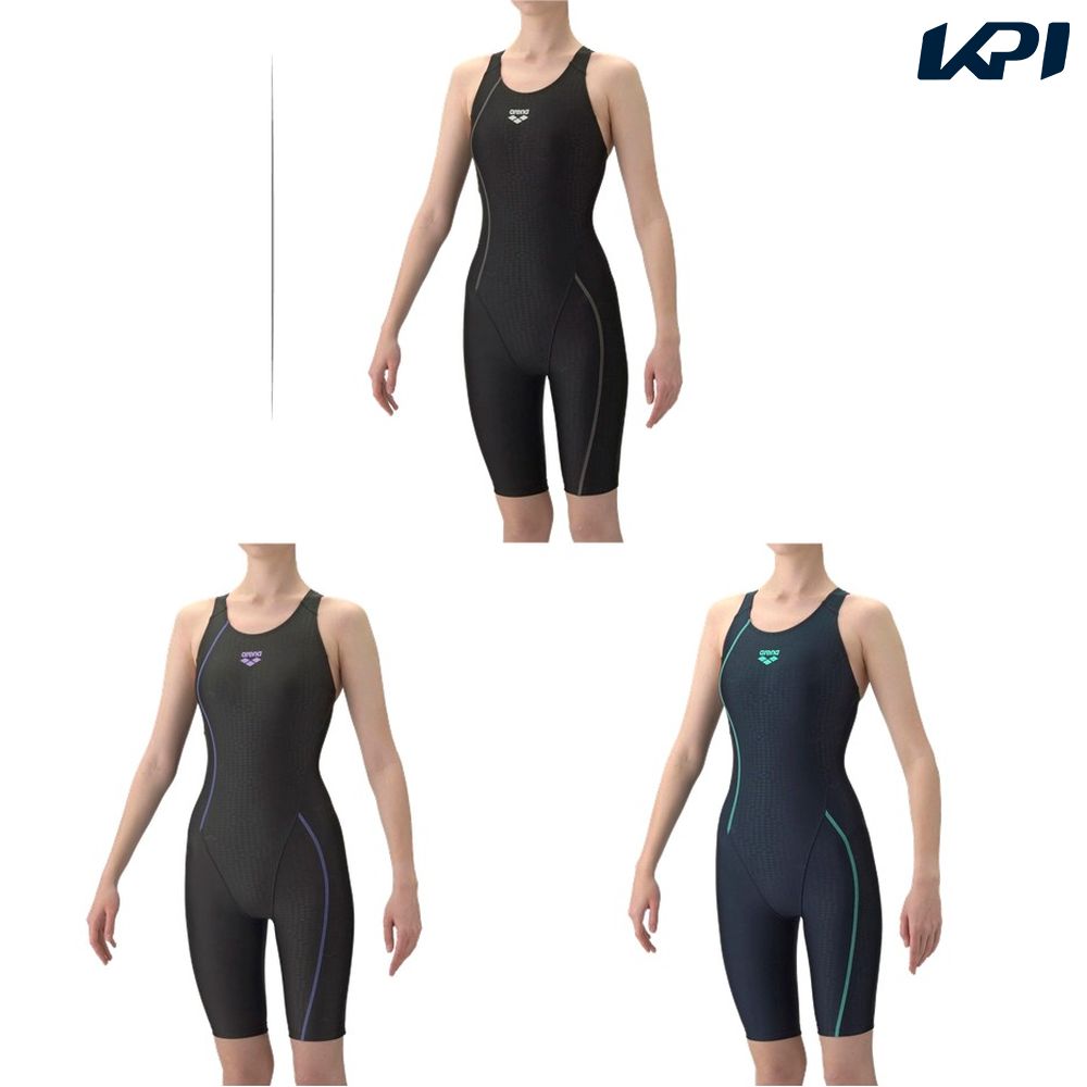 アリーナ ARENA 水泳水着 レディース   フィットネスワンピーススパッツ（オープンバック・ハーフレッグ・ぴったりパッド） AS6SWF02L