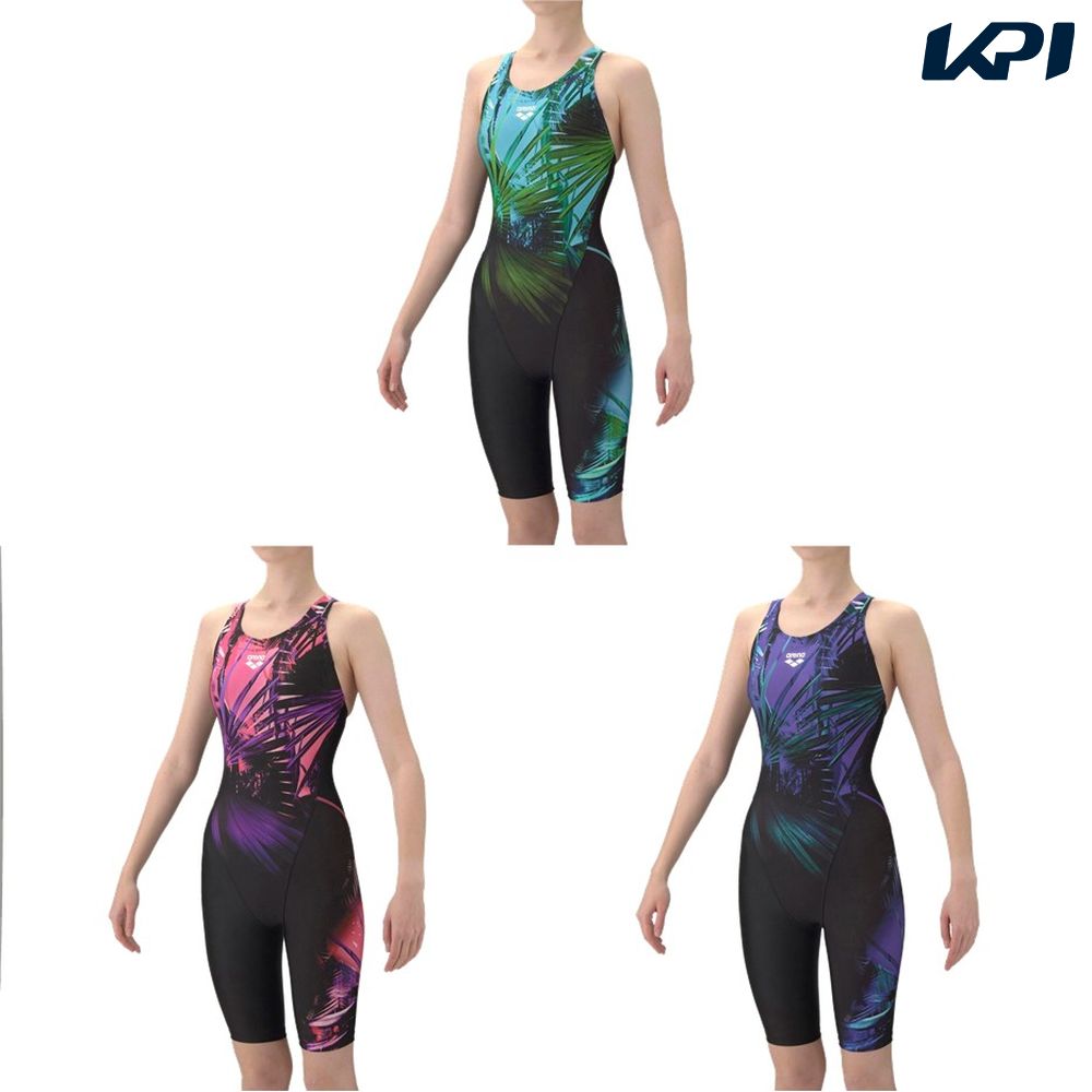 アリーナ ARENA 水泳水着 レディース   フィットネスワンピーススパッツ（オープンバック・ハーフレッグ・ぴったりパッド） AS6SWF05L