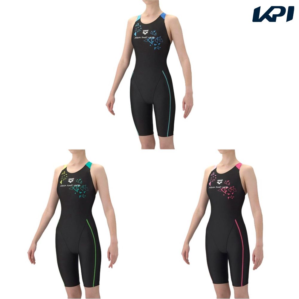 アリーナ ARENA 水泳水着 レディース   フィットネスワンピーススパッツ（オープンバック・ハーフレッグ・ひっかけパッド） AS6SWF10L