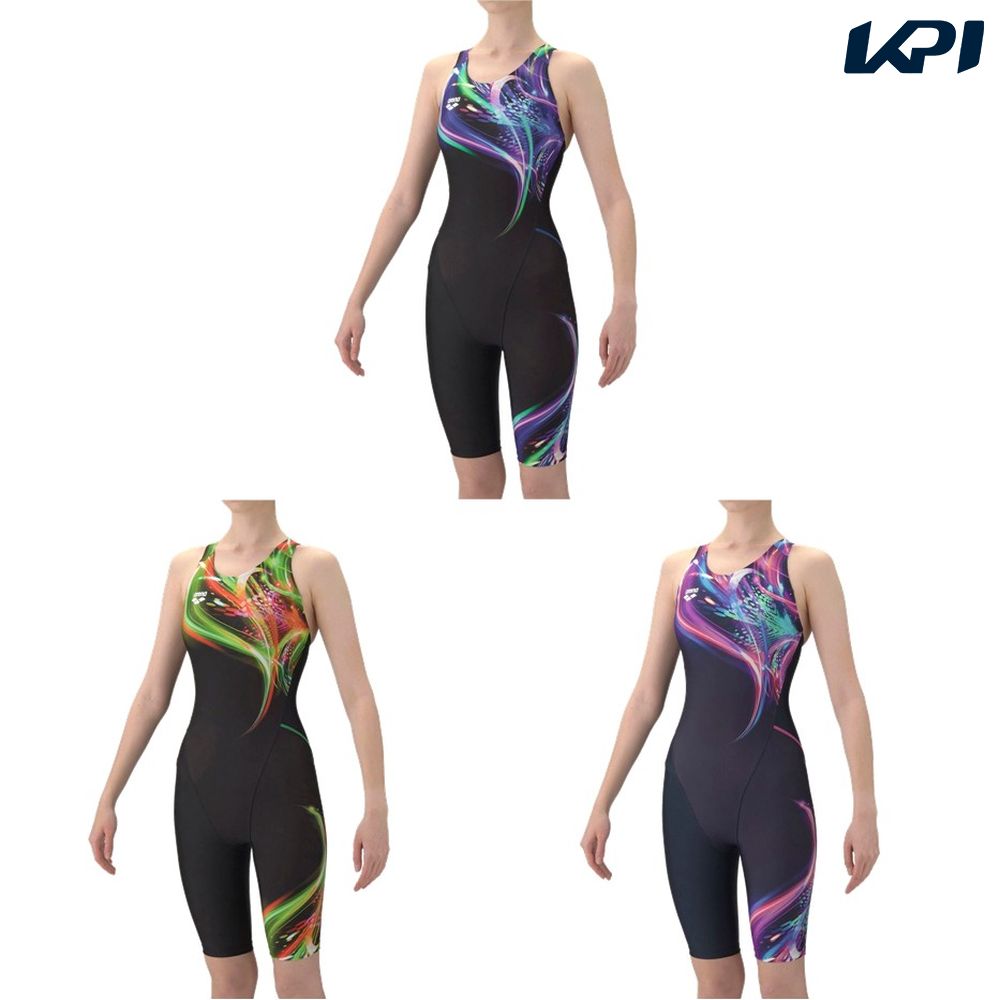 アリーナ ARENA 水泳水着 レディース   フィットネスワンピーススパッツ（オープンバック・ハーフレッグ・ぴったりパッド） AS6SWF11L