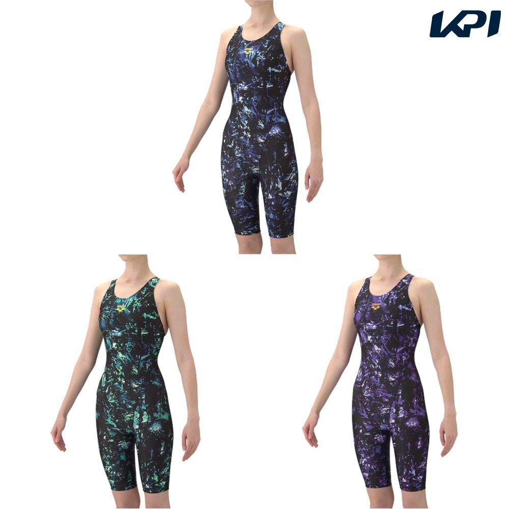 アリーナ ARENA 水泳水着 レディース   フィットネスワンピーススパッツ（オープンバック・ハーフレッグ・ぴったりパッド） AS6SWF14L