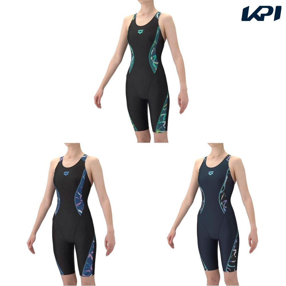 アリーナ ARENA 水泳水着 レディース   フィットネスワンピーススパッツ（オープンバック・ハーフレッグ・ぴったりパッド） AS6SWF15L