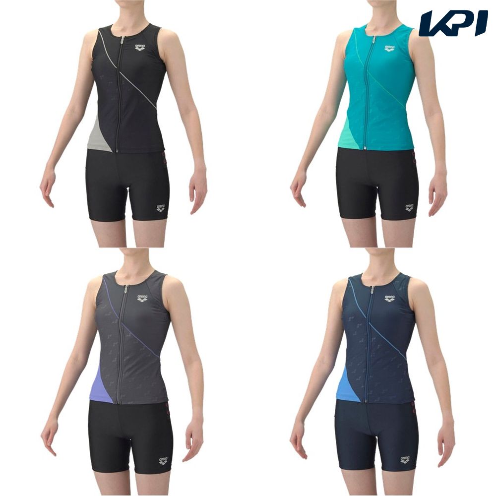 アリーナ ARENA 水泳水着 レディース   フィットネスセパレート（カバーバック・ミドルレッグ・差し込みパッド） AS6SWF45L