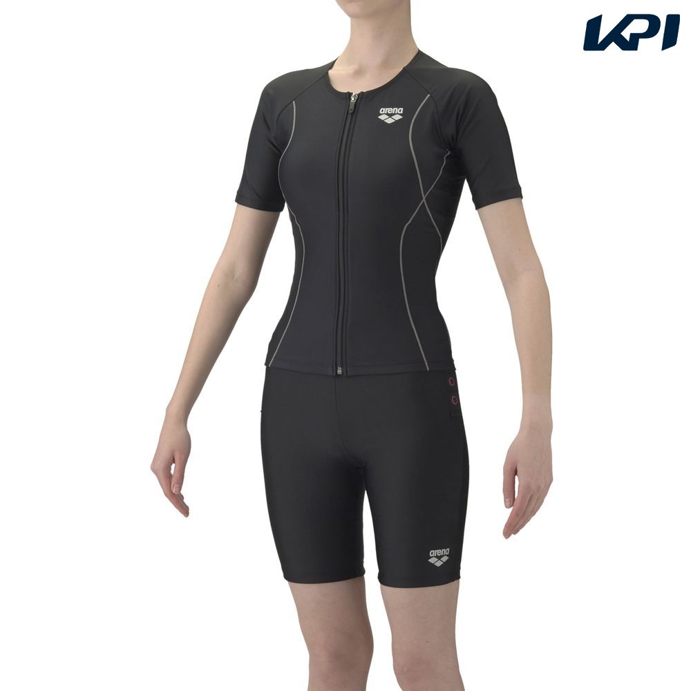 アリーナ ARENA 水泳水着 レディース   フィットネスセパレート（カバーバック・ハーフレッグ・差し込みパッド） AS6SWF48L