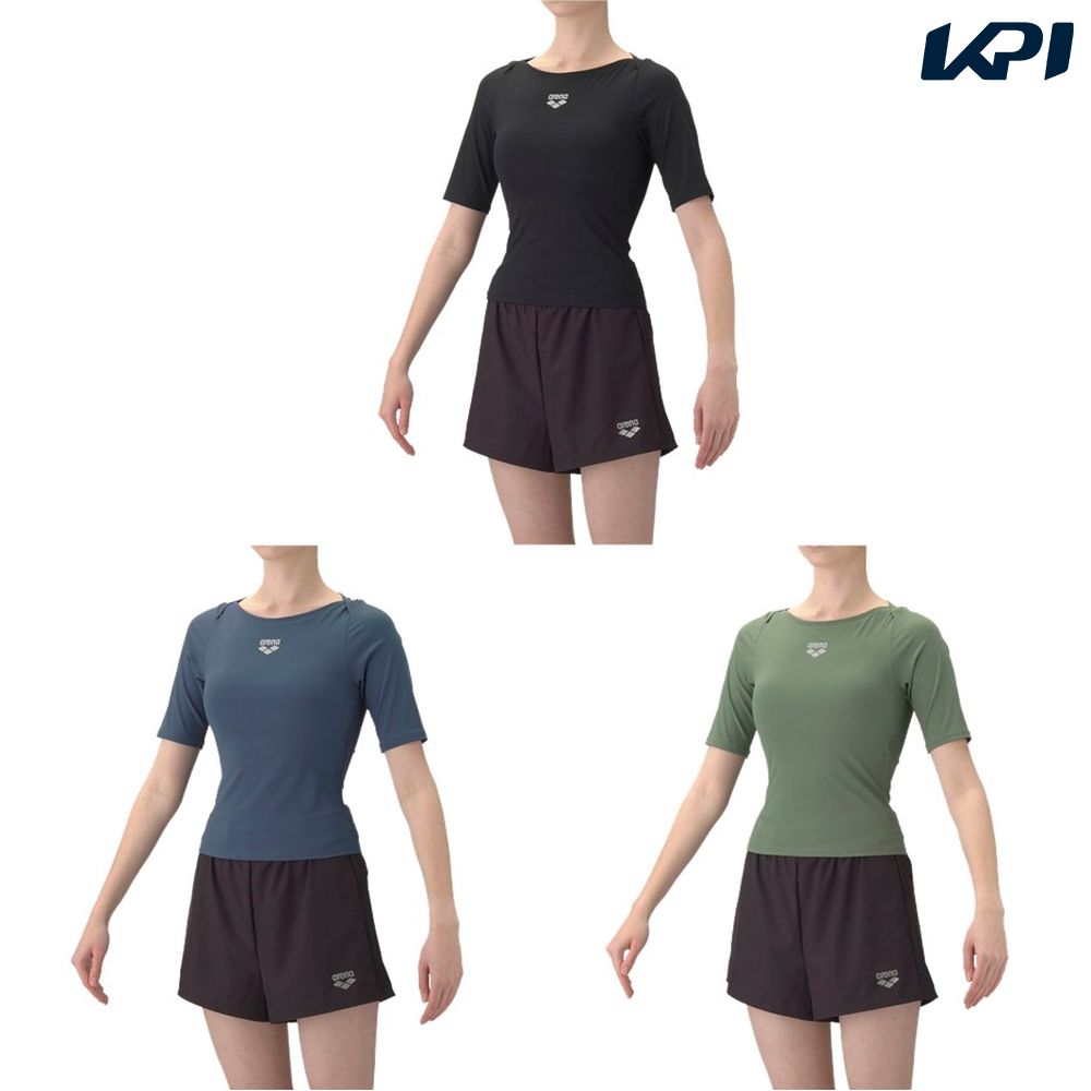 アリーナ ARENA 水泳水着 レディース   フィットネスセパレート（カバーバック・ミドルレッグ・差し込みパッド） AS6SWF50L