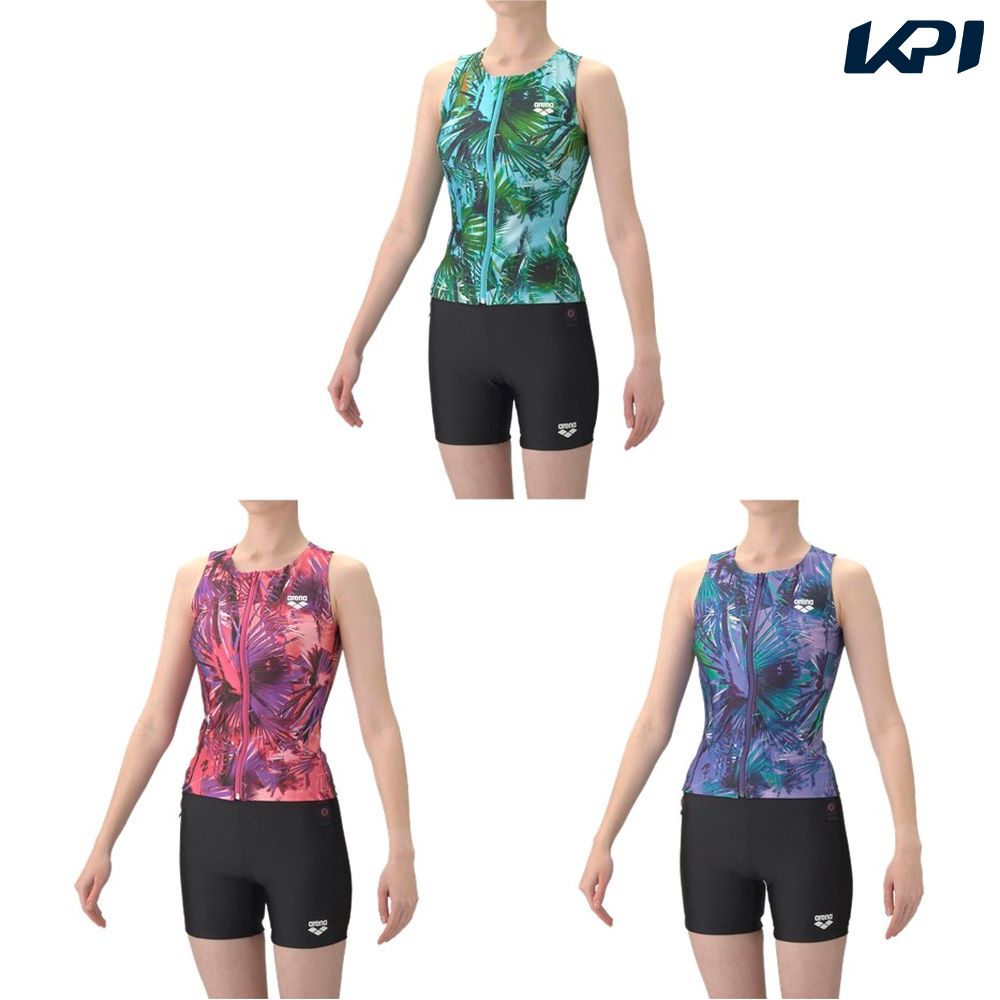 アリーナ ARENA 水泳水着 レディース   フィットネスセパレート（カバーバック・ミドルレッグ・差し込みパッド） AS6SWF52L