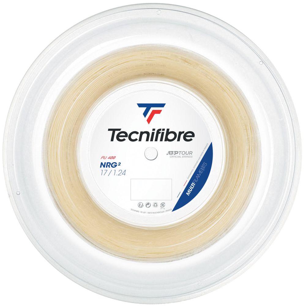 テクニファイバー Tecnifibre テニスガット・ストリング  NRG2（エヌアールジースクエア） 1.24mm  200mロール TFR211  TFSR204
