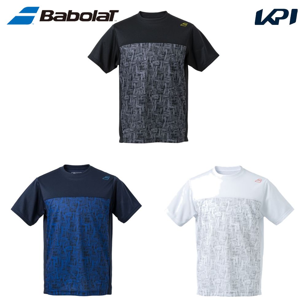 バボラ Babolat テニスウェア ユニセックス   PURE SHORT SLEEVE SHIRT 半袖Tシャツ BUP4504 2024SS