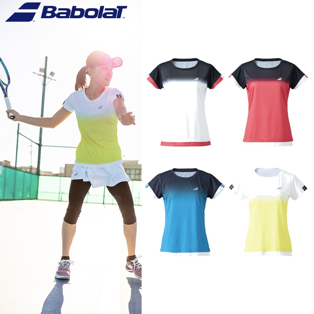 バボラ Babolat テニスウェア レディース CLUB SHORT SLEEVE SHIRT ゲームシャツ BWG2332C 2022SS