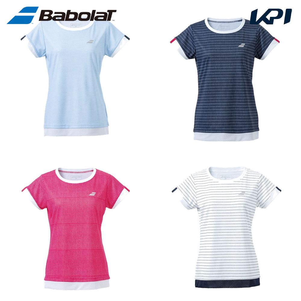 バボラ Babolat テニスウェア レディース   CLUB SHORT SLEEVE SHIRT 半袖Tシャツ BWG4330C 2024SS