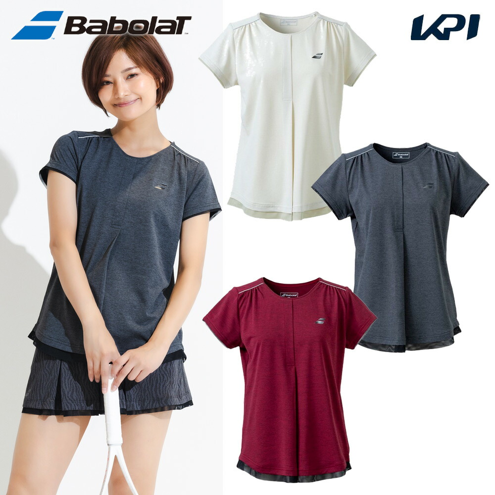 バボラ Babolat テニスウェア レディース   VS SHORT SLEEVE SHIRT BWG4370 2024FW