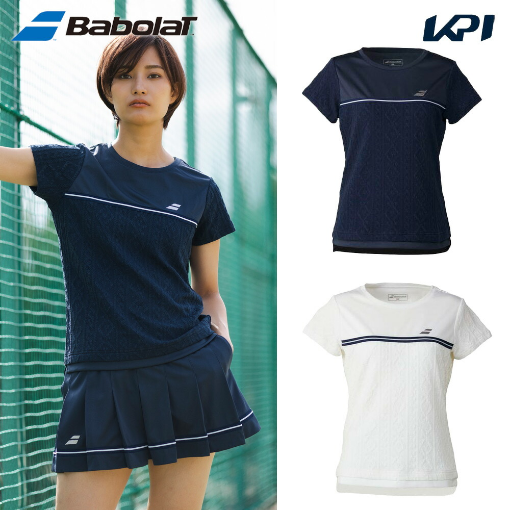 バボラ Babolat テニスウェア レディース   PURE SHORT SLEEVE SHIRT ゲームシャツ BWG5325 2025SS 2月下旬発売予定※予約