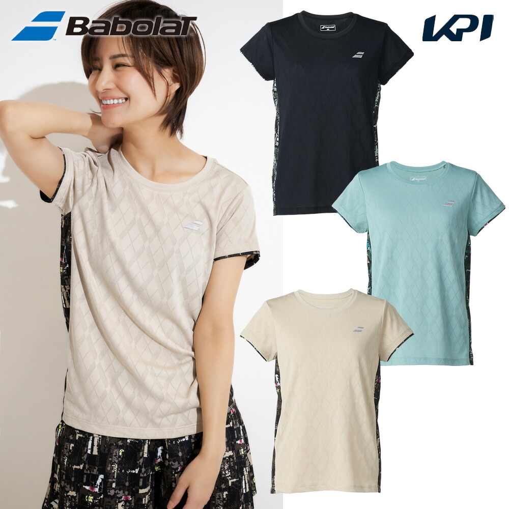 バボラ Babolat テニスウェア レディース   PURE SHORT SLEEVE SHIRT ゲームシャツ 半袖シャツ BWG5373 2025FW 7月下旬発売予定※予約