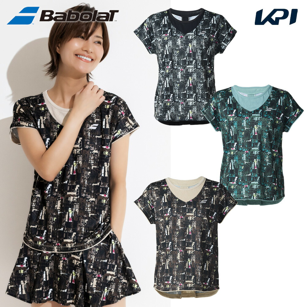 バボラ Babolat テニスウェア レディース   PURE SHORT SLEEVE SHIRT ゲームシャツ 半袖シャツ BWG5374 2025FW 7月下旬発売予定※予約